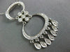 ESTATE LARGE .40CT DIAMOND 18K WHITE GOLD FILIGREE CHANDELIER OVAL PENDANT 14920