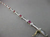 ANTIQUE WIDE 2.80CT DIAMOND & AAA RUBY 14KT TWO TONE GOLD TENNIS BRACELET #1456