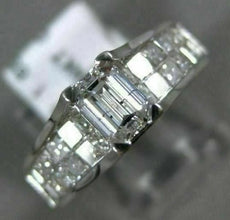 1.65CT PRINCESS & EMERALD CUT DIAMOND 14KT WHITE GOLD SOLITAIRE ENGAGEMENT RING