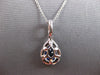 1.23CT DIAMOND & AAA CEYLON SAPPHIRE 14KT WHITE GOLD PEAR SHAPE FLOATING PENDANT