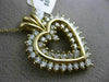 ESTATE LARGE 2.04CT DIAMOND 14KT YELLOW GOLD DOUBLE HEART LOVE FLOATING PENDANT