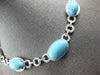 LARGE 102.62CT DIAMOND & AAA TURQUOISE 14K WHITE GOLD OVAL & ROUND LOVE NECKLACE