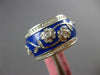 WIDE 1.23CT DIAMOND & BLUE ENAMEL 18KT WHITE GOLD MULTI FLOWER ETERNITY FUN RING