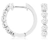 ESTATE 1.0CT DIAMOND 14KT WHITE GOLD ROUND CLASSIC HUGGIE HOOP HANGING EARRINGS