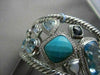 ANTIQUE WIDE 56.4CT DIAMOND & MULTI GEM 14KT WHITE GOLD BANGLE ONE OF A KIND!!!!