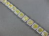 LARGE 1.86CT WHITE & FANCY YELLOW DIAMOND 18KT TWO TONE GOLD 3D TENNIS BRACELET