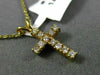 ESTATE .25CT DIAMOND 14KT YELLOW GOLD 3D CLASSIC CROSS FLOATING PENDANT #25928