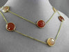 ANTIQUE EXTRA LONG 14KT YELLOW GOLD AAA MULTI FACET AGATE BY THE YARD NECKLACE