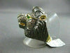 ANTIQUE LARGE 2.39CT COLOR DIAMOND & EMERALD 18KT YELLOW & BLACK GOLD LION RING