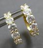 ESTATE 1.37CT DIAMOND 18KT YELLOW GOLD 3D CLASSIC 5 STONE HUGGIE FUN EARRINGS