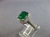 LARGE 2.22CT DIAMOND & AAA EMERALD 14KT WHITE GOLD SQUARE ENGAGEMENT RING #28083