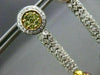 ESTATE 4.10CT FANCY YELLOW & WHITE DIAMOND 18KT GOLD AAA BROWNISH PEARL EARRINGS