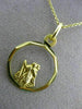 ESTATE 14K YELLOW GOLD 3D CIRCULAR SAINT ANTHONY FLOATING PENDANT & CHAIN #24993