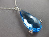 LARGE 15.54CT DIAMOND & AAA BLUE TOPAZ 14KT WHITE GOLD FUN LOVE FLOATING PENDANT