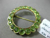 ANTIQUE LARGE 8.05CT AAA PERIDOT 14KT YELLOW GOLD 3D FLOWER CIRCULAR BROOCH PIN