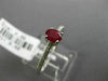 ESTATE .46CT DIAMOND & AAA RUBY 18KT WHITE GOLD OVAL FRIENDSHIP ENGAGEMENT RING