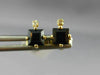ESTATE .74CT DIAMOND & AAA SAPPHIRE 14K YELLOW GOLD SQUARE STUD EARRINGS #22824