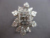 ESTATE EXTRA LARGE 4.06CT DIAMOND 18KT WHITE GOLD 3D SQUARE FLOWER COCKTAIL RING