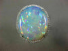 ESTATE EXTRA LARGE 10.92CT DIAMOND & AAA OPAL 14KT WHITE GOLD 3D OVAL HALO RING