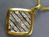 ESTATE .32CT DIAMOND 18KT 2 TONE GOLD 3D SQUARE MULTI WAVE FUN FLOATING PENDANT