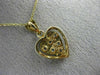 ESTATE .12CT DIAMOND 14K 2 TONE GOLD CLASSIC FILIGREE THREE HEART PENDANT #21612