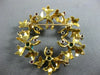 ANTIQUE AAA TURQUOISE RUBY 18K YELLOW GOLD FLORAL WREATH CIRCLE BROOCH PIN #1956