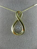 ESTATE .10CT DIAMOND 14K 2 TONE GOLD 3D CLUSTER INFINITY DANCING DIAMOND PENDANT