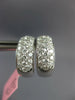 ESTATE WIDE 1.50CT DIAMOND 14KT WHITE GOLD 3 ROW CLASSIC HUGGIE HANGING EARRINGS
