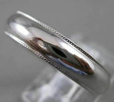 ESTATE PLATINUM CLASSIC SOLID MILGRAIN WEDDING ANNIVERSARY MENS BAND RING #20431