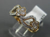 ESTATE .61CT DIAMOND 18K WHITE & ROSE GOLD FLOWER HEART WEDDING ANNIVERSARY RING