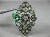 ANTIQUE LARGE 2.0CT DIAMOND 14KT YELLOW GOLD & SILVER 3D FLOWER LEAF BROOCH PIN