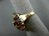 ANTIQUE LARGE 1.17CT OLD MINE DIAMOND & AAA RUBY 14KT TRI COLOR GOLD RING #20217
