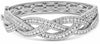 ESTATE WIDE 6.63CT DIAMOND 14K WHITE GOLD MULTI ROW CRISS CROSS BANGLE BRACELET