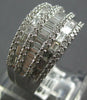 LARGE 2.56CT DIAMOND 18KT WHITE GOLD MULTI ROW ROUND & BAGUETTE ANNIVERSARY RING