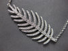 ESTATE LARGE .64CT DIAMOND 18KT WHITE GOLD 3D MULTI LEAF FUN NECKLACE