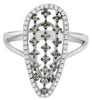.55CT WHITE & CHOCOLATE FANCY DIAMOND 14K WHITE GOLD MULTI ROW BY THE YARD RING