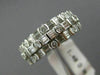 ESTATE WIDE 1.38CT DIAMOND 18K WHITE GOLD 3D SEMI BEZEL WEDDING ANNIVERSARY RING