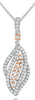 .60CT DIAMOND 18KT 2 TONE GOLD 3D DOUBLE LEAF CRISS CROSS FUN FLOATING PENDANT