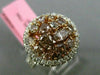 ESTATE LARGE 2.91CT MULTI COLOR DIAMOND 18KT 2 TONE GOLD MULTI SHAPE ROUND RING
