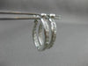 ESTATE .45CT DIAMOND 14K WHITE GOLD DOUBLE SIDED HUGGIE HOOP EARRINGS  #22504
