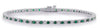 ESTATE 4.48CT DIAMOND & AAA EMERALD 14K WHITE GOLD CLASSIC ROUND TENNIS BRACELET