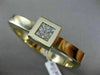 ESTATE WIDE .30CT DIAMOND 14KT YELLOW GOLD 3D SQUARE PAVE BANGLE BRACELET