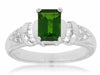 ESTATE 1.28CT DIAMOND & AAA RUSSALITE 14KT WHITE GOLD 3D CLASSIC ENGAGEMENT RING