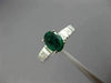 ESTATE 1.02CT DIAMOND & AAA EMERALD 14KT WHITE GOLD OVAL ENGAGEMENT RING #25511