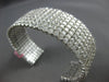 EXTRA LARGE 37.4CT DIAMOND 18KT WHITE GOLD MULTI ROW CUFF TENNIS BANGLE BRACELET