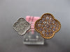 LARGE .89CT WHITE & PINK DIAMOND 18K WHITE & ROSE GOLD FLOWER FILIGREE LOVE RING