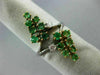 ESTATE WIDE .86CT DIAMOND & AAA EMERALD 18K 2 TONE GOLD OPEN GRAPE VINE FUN RING