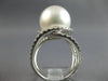 EXTRA LARGE 1.08CT DIAMOND & AAA SOUTH SEA PEARL 14KT WHITE GOLD LOVE KNOT RING