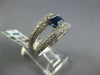 WIDE 2.1CT DIAMOND & AAA SAPPHIRE 14KT WHITE GOLD 3D EMERALD CUT ENGAGEMENT RING