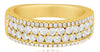 WIDE 1.05CT DIAMOND 14KT YELLOW GOLD ROUND MULTI ROW SEMI ETERNITY WEDDING RING